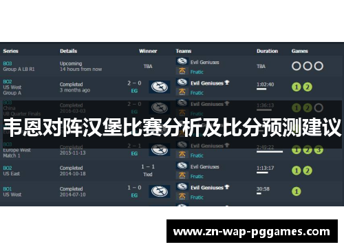 韦恩对阵汉堡比赛分析及比分预测建议
